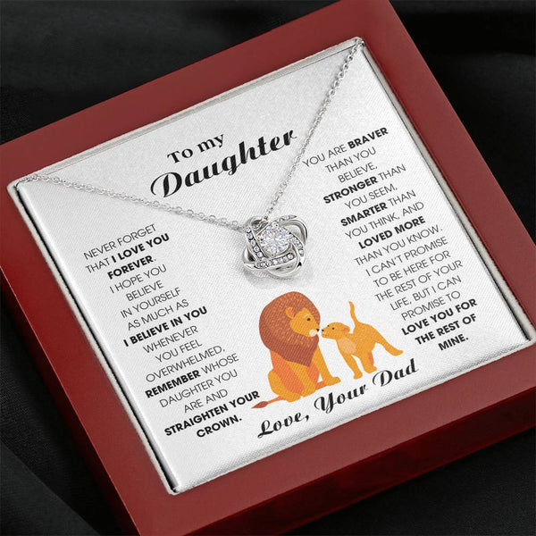 [ Few left only ] To My Daughter, Never Forget That I Love You Forever (Love knot)