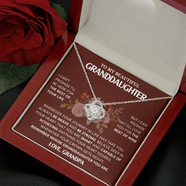 To My Granddaughter Necklace, Granddaughter Jewelry Gift,  Granddaughter Necklace,  Gift For Her, Best Gift For Girls,  Love Knot