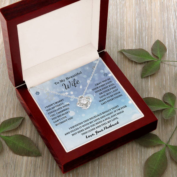 Christmas Gift For Her , To My Wife , Anniversary Gift , Gifts for women , Necklace , Love Knot