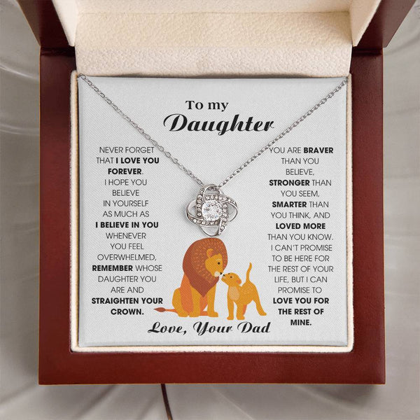 [ Few left only ] To My Daughter, Never Forget That I Love You Forever (Love knot)