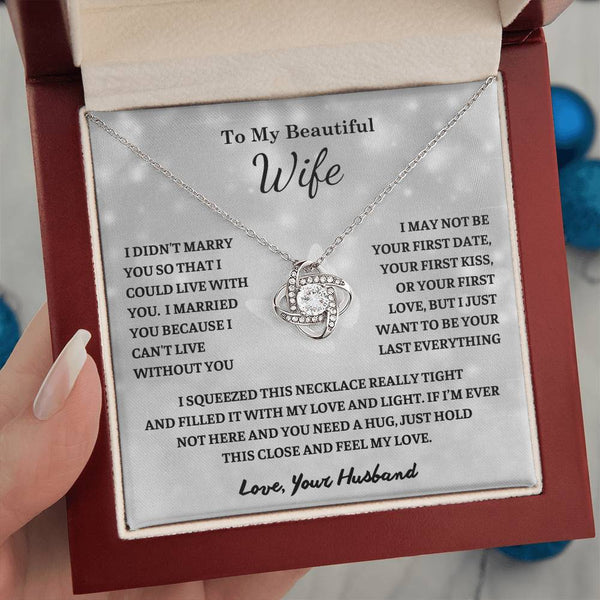To My Wife , Love Knot necklace , Gift For Soulmate , Gift For Wife, Wife Birthday Gift, Anniversary Gift For Wife, Wife Necklace