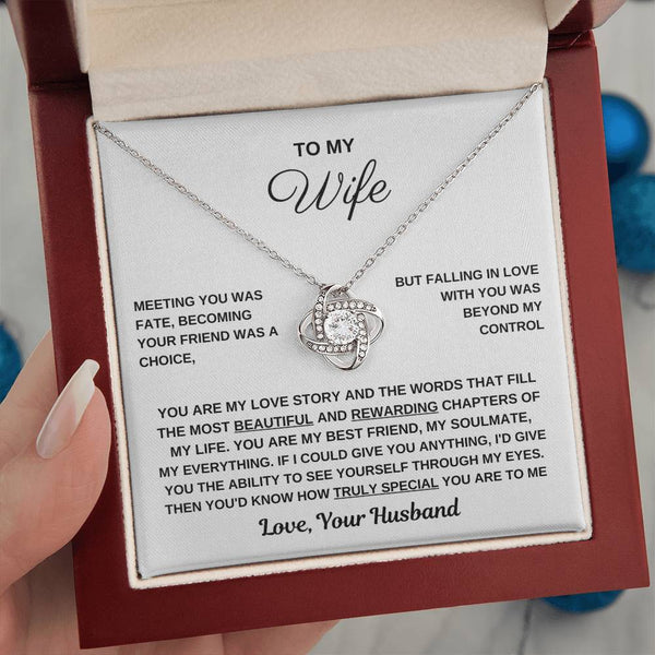 To My Wife, You Are Truly Special To Me - Love Knot Necklace