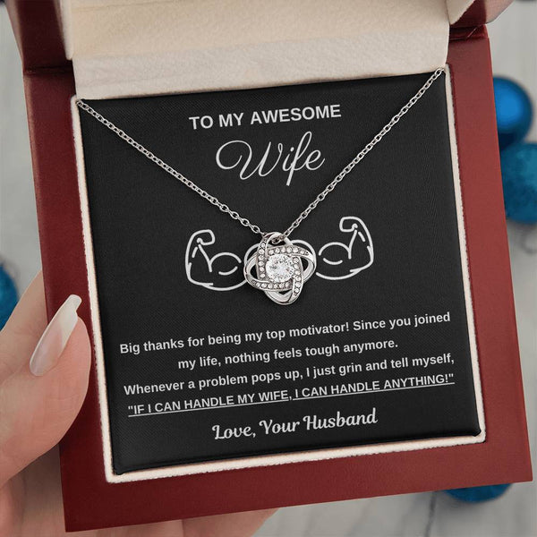 To My Awesome Wife, You Are My Top Motivator - Love Knot Necklace