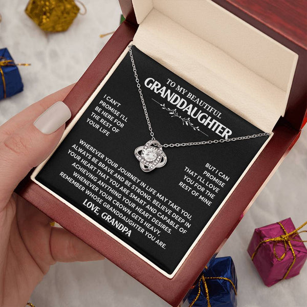 Gift From Grandpa To Granddaughter, Granddaughter Jewelry Gift, Granddaughter Necklace,  Gift For Her, Love Knot