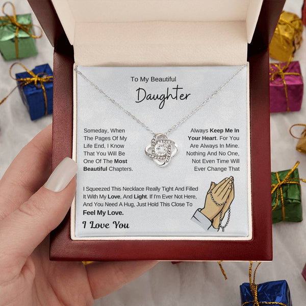 Daughter Necklace Gift , To My Daughter From Dad ,To My Daughter From Mom, Love Knot ,Top Gift For Daughter