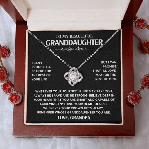 Gift From Grandpa To Granddaughter, Granddaughter Jewelry Gift, Granddaughter Necklace,  Gift For Her, Love Knot