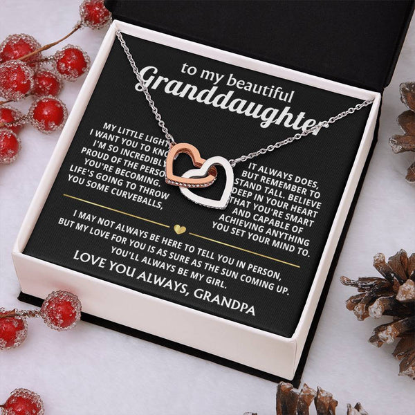 To My Granddaughter, I'll always love and believe in you.