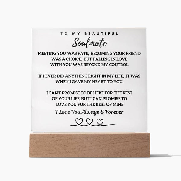 Falling In Love With Your Was Beyond My Control - Acrylic Plaque