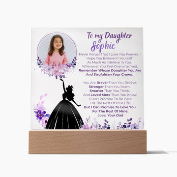 To my Daughter - Remember Whose Daughter You Are And Straighten Your Crown  [ Acrylic plaque ] [Custom Gift ]