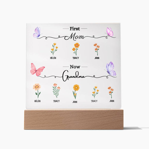First Mom, Now Grandma - Acrylic Plaque (Mother's Day Gift)