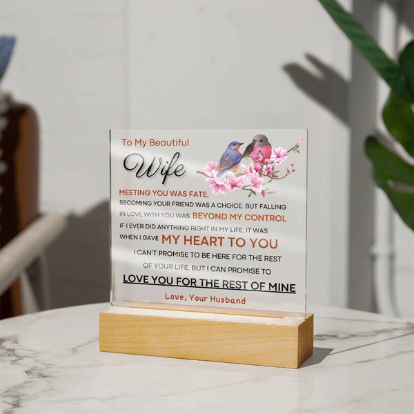 Gift for Wife  - I Promise To Love You For The Rest Of My Life (Acrylic Plaque)