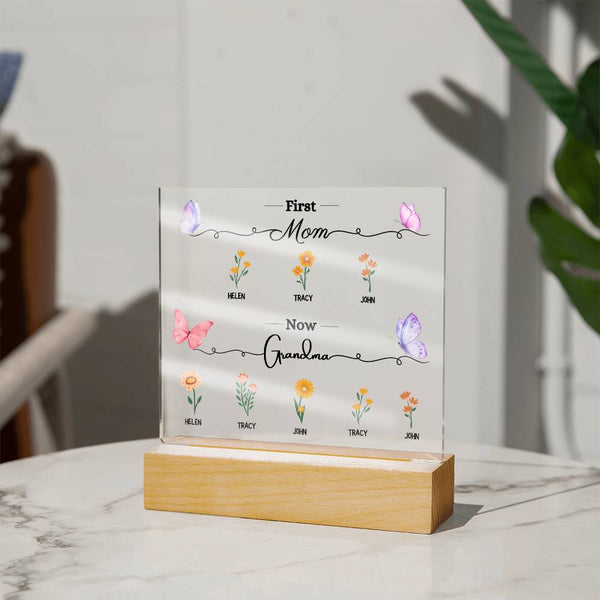 First Mom, Now Grandma - Acrylic Plaque (Mother's Day Gift)