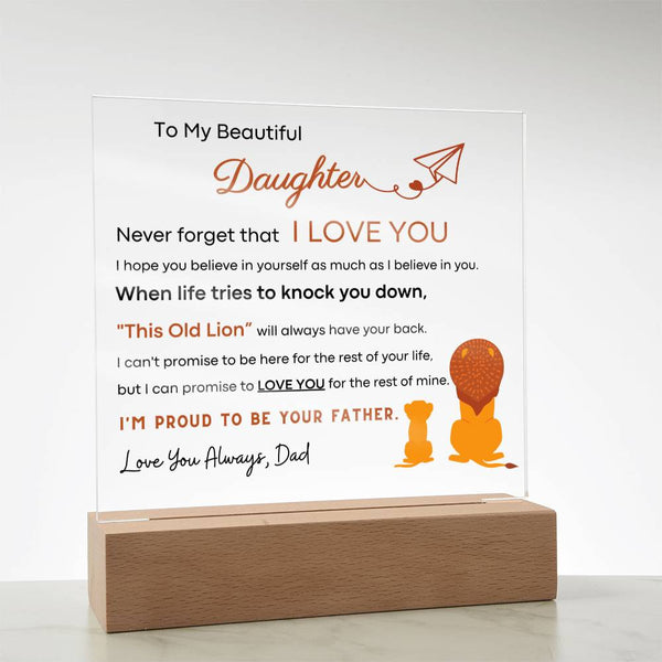 I'm Proud To Be Your Father - Acrylic Plaque (Gift for Daughter)