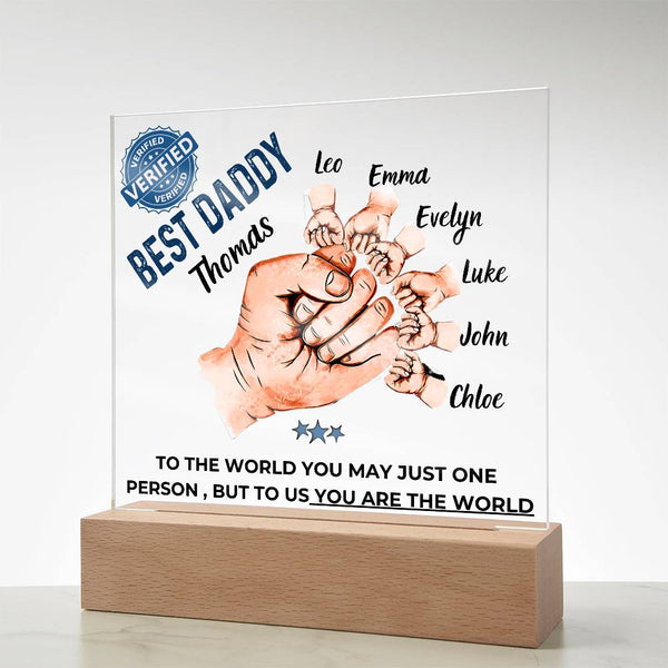 Gift For Dad - Best Dad Verified - Name Personalize Dad & Childs - Acrylic Plaque