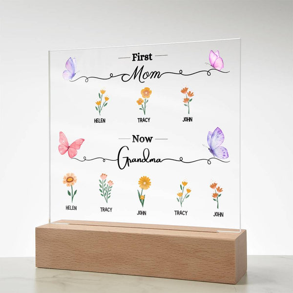 First Mom, Now Grandma - Acrylic Plaque (Mother's Day Gift)
