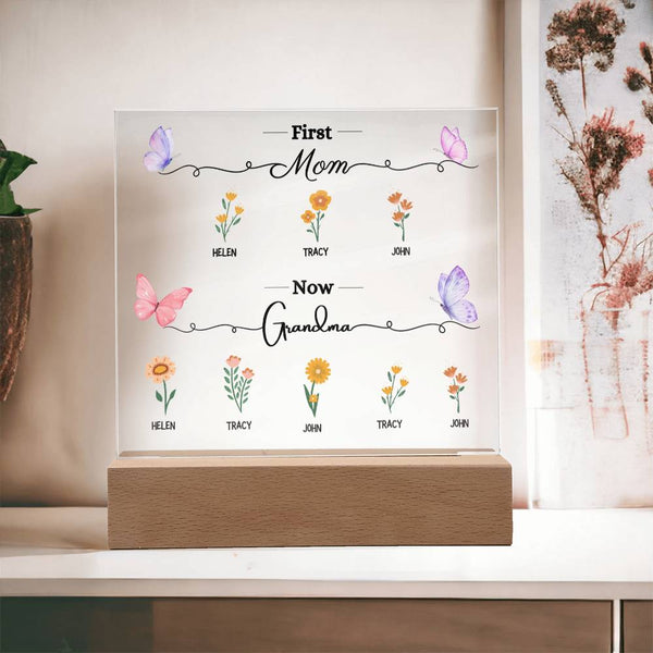 First Mom, Now Grandma - Acrylic Plaque (Mother's Day Gift)