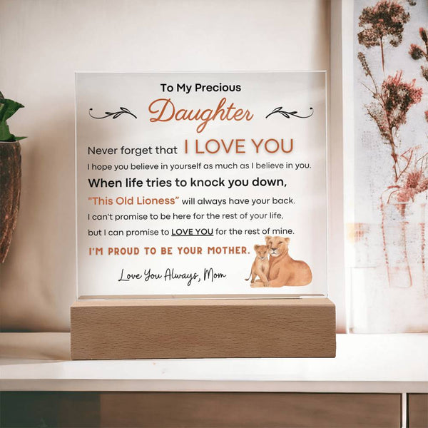 To My Precious Daughter, I'm Proud To Be Your Mother - Acrylic Plaque