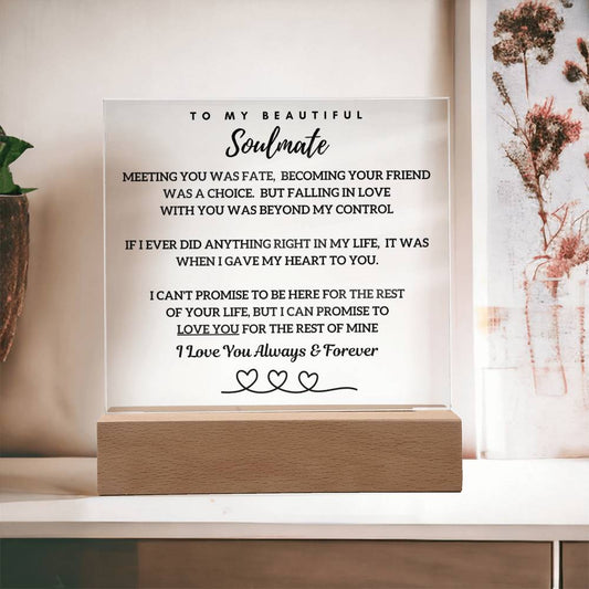 Falling In Love With Your Was Beyond My Control - Acrylic Plaque