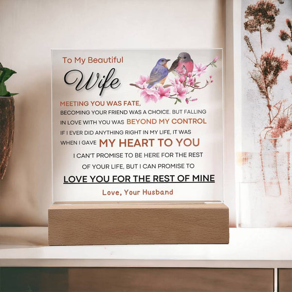 Gift for Wife  - I Promise To Love You For The Rest Of My Life (Acrylic Plaque)