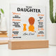 To My Daughter, Straighten Your Crown - Acrylic Plaque (Gift for Daughter)