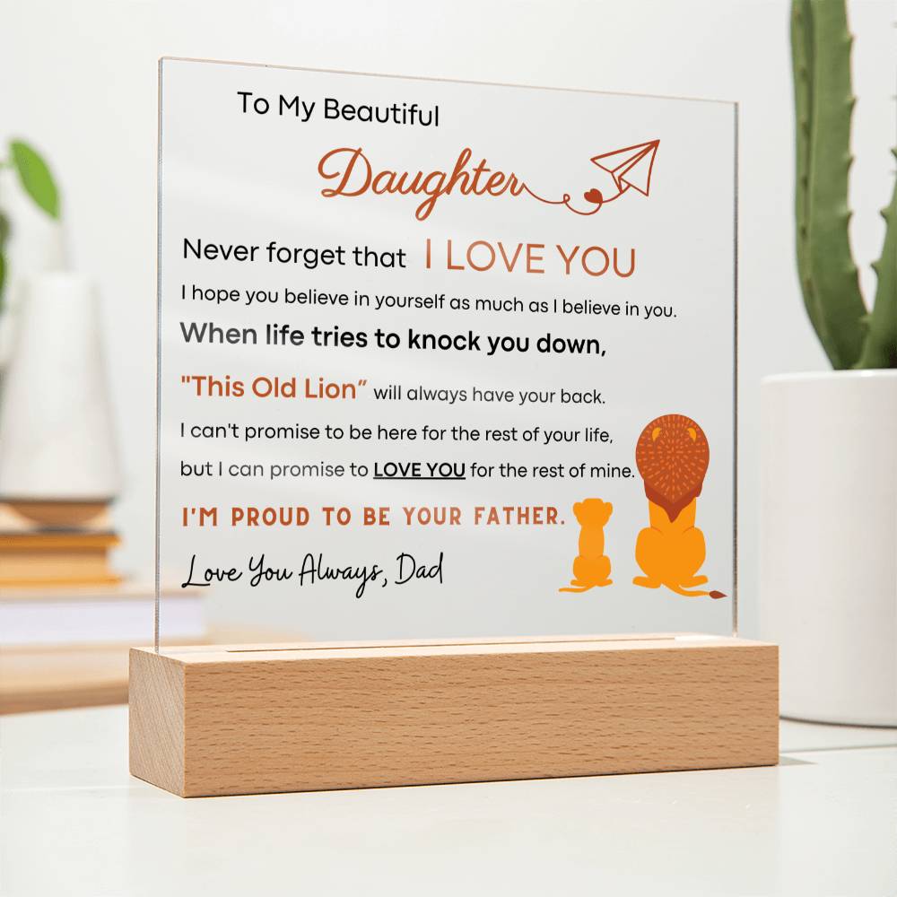 I'm Proud To Be Your Father - Acrylic Plaque (Gift for Daughter)