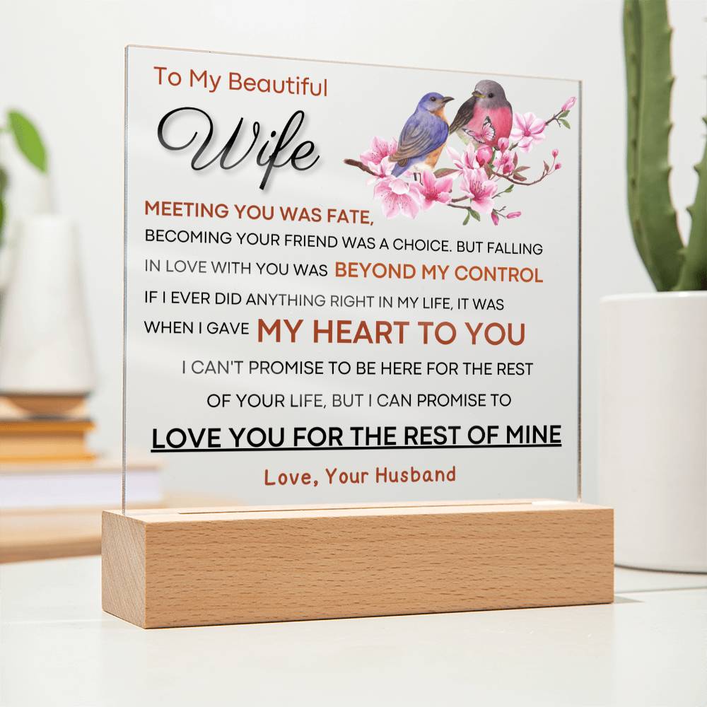 Gift for Wife  - I Promise To Love You For The Rest Of My Life (Acrylic Plaque)