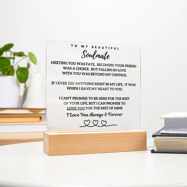 Falling In Love With Your Was Beyond My Control - Acrylic Plaque