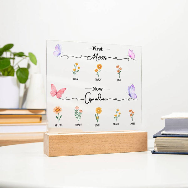 First Mom, Now Grandma - Acrylic Plaque (Mother's Day Gift)