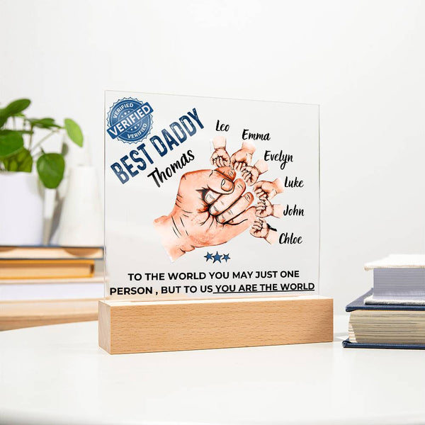 Gift For Dad - Best Dad Verified - Name Personalize Dad & Childs - Acrylic Plaque