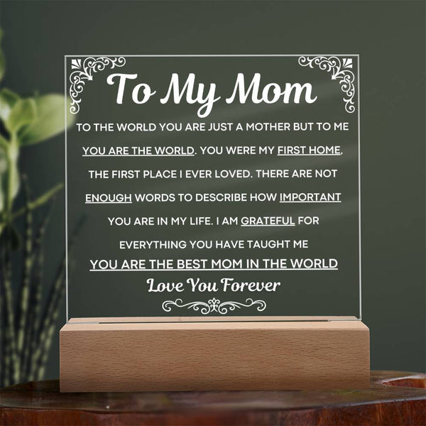 Best Mom In The World - Acrylic Lamp