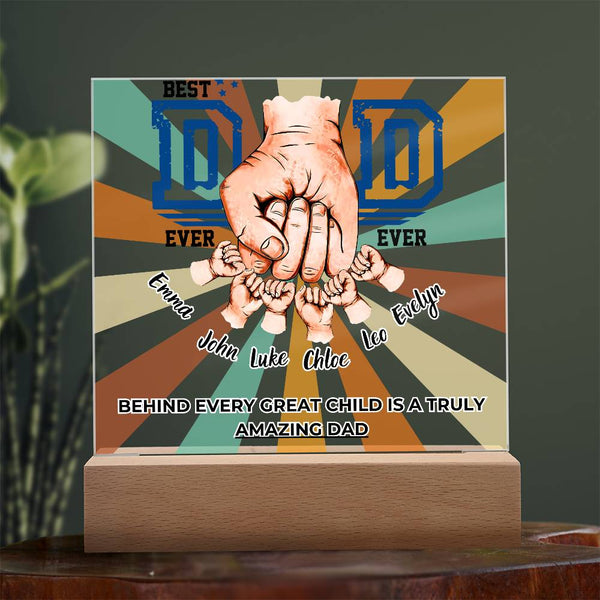 Gift For Dad - Best Dad Ever Ever - Name Personalize - Acrylic Plaque