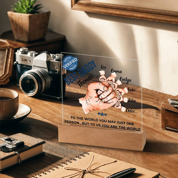 Gift For Dad - Best Dad Verified - Name Personalize Dad & Childs - Acrylic Plaque