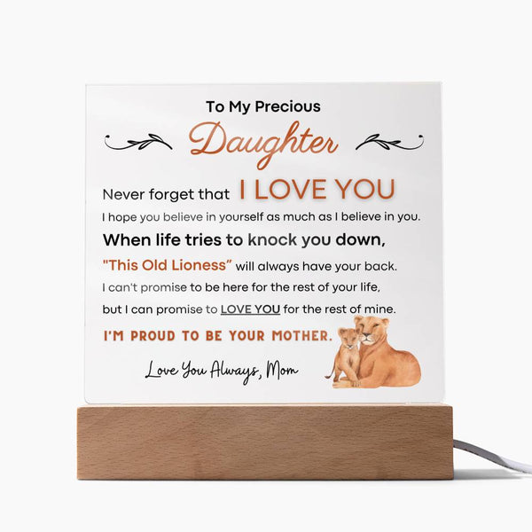 To My Precious Daughter, I'm Proud To Be Your Mother - Acrylic Plaque