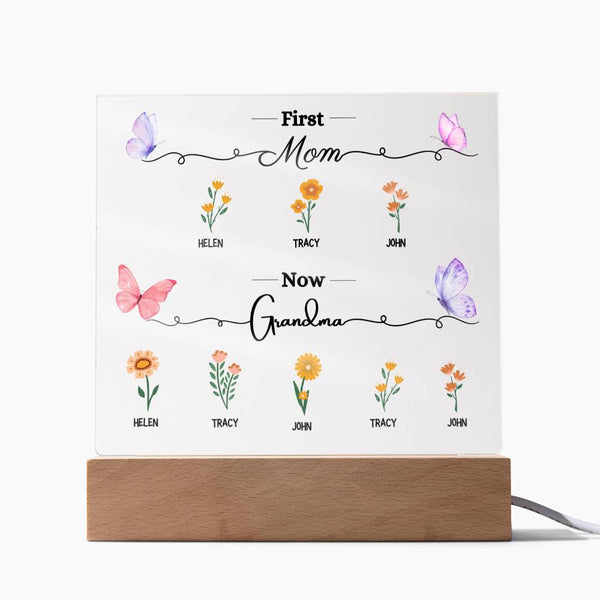 First Mom, Now Grandma - Acrylic Plaque (Mother's Day Gift)