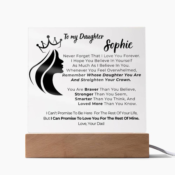 To my Daughter - Remember Whose Daughter You Are And Straighten Your Crown  [ Acrylic plaque ]