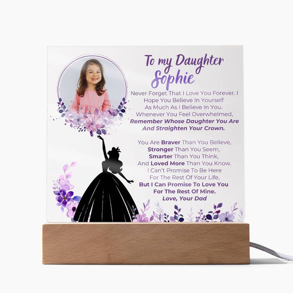 To my Daughter - Remember Whose Daughter You Are And Straighten Your Crown  [ Acrylic plaque ] [Custom Gift ]