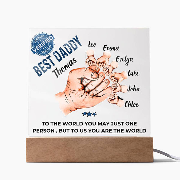Gift For Dad - Best Dad Verified - Name Personalize Dad & Childs - Acrylic Plaque