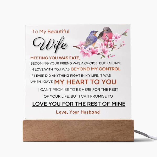 Gift for Wife  - I Promise To Love You For The Rest Of My Life (Acrylic Plaque)