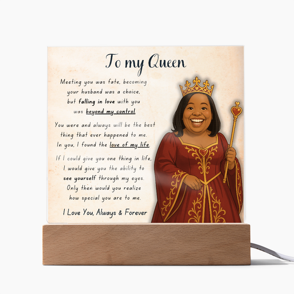 [Personalized] "To My Queen" Acrylic Plaque for Your Wife