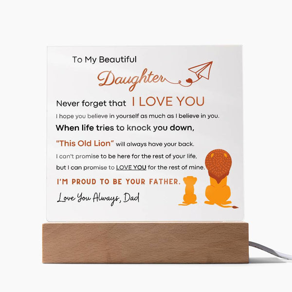 I'm Proud To Be Your Father - Acrylic Plaque (Gift for Daughter)