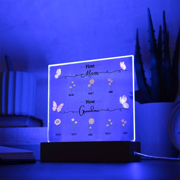 First Mom, Now Grandma - Acrylic Plaque (Mother's Day Gift)