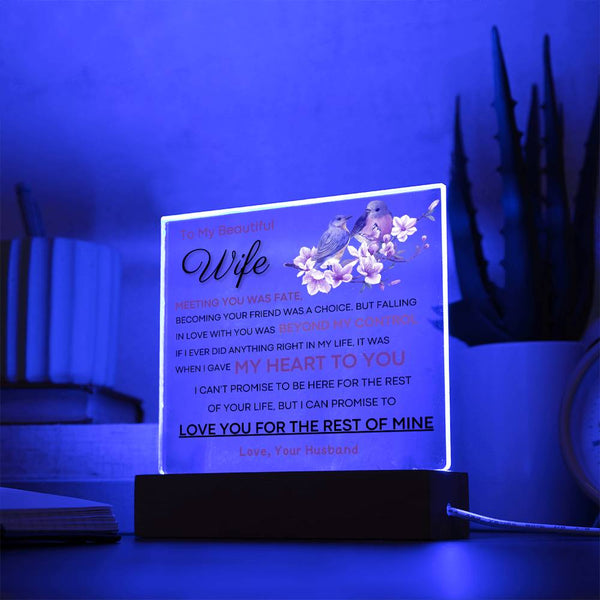 Gift for Wife  - I Promise To Love You For The Rest Of My Life (Acrylic Plaque)