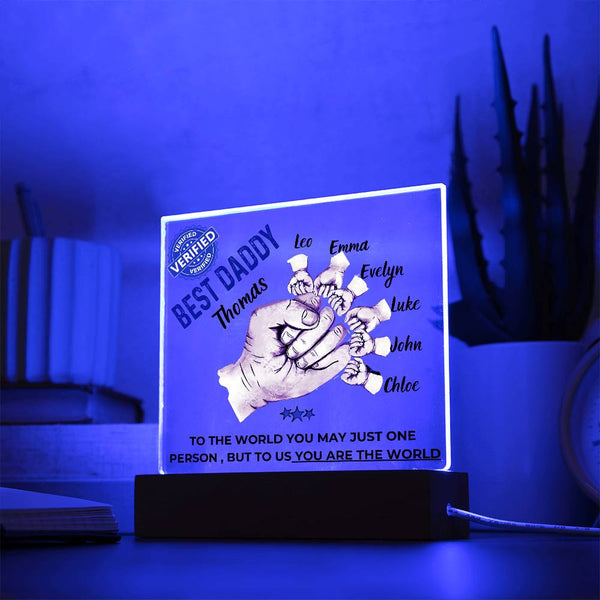 Gift For Dad - Best Dad Verified - Name Personalize Dad & Childs - Acrylic Plaque