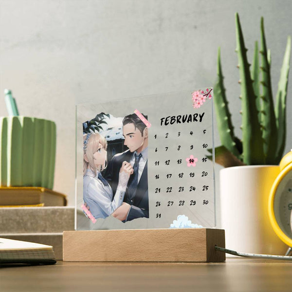 Custom Anime Couple - Acrylic Plaque Night Light