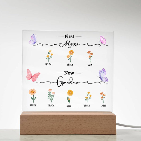 First Mom, Now Grandma - Acrylic Plaque (Mother's Day Gift)