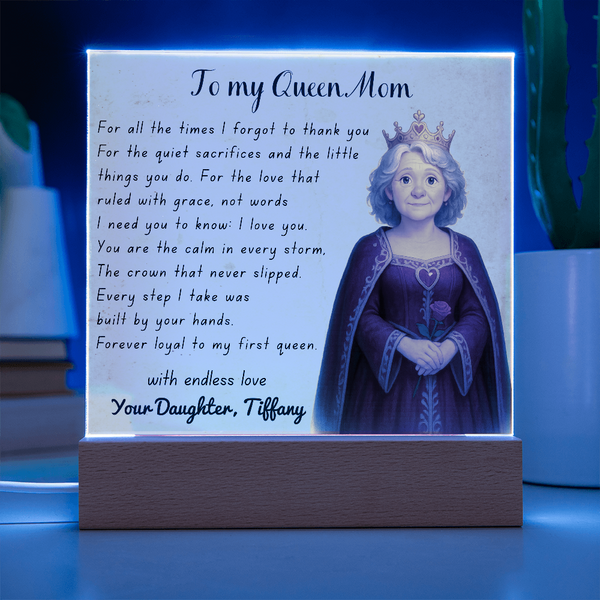 [Personalized] Queen Mom Acrylic Tribute Plaque