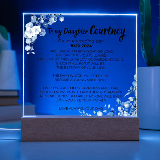 [Only a few left] To my Daughter on your Wedding day , No one will ever love you like your father [ Custom Name ]