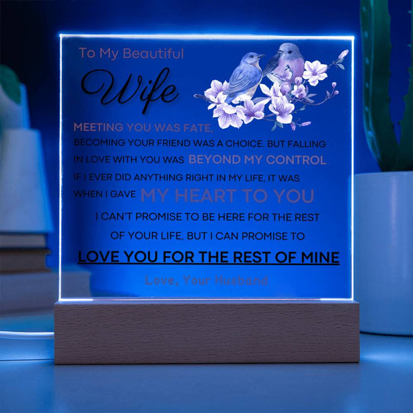 Gift for Wife  - I Promise To Love You For The Rest Of My Life (Acrylic Plaque)