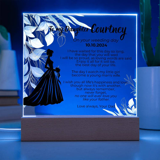 [Few left only] To my Daughter on your Wedding day , No one will ever love you like your father [ Custom Name ]