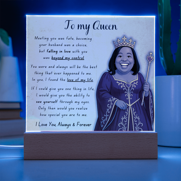 [Personalized] "To My Queen" Acrylic Plaque for Your Wife